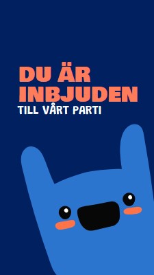 Du är inbjuden till vår fest blue whimsical,bold,monster