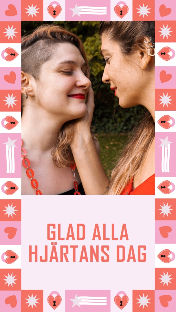 Glad alla hjärtans dag pink maximalist,fun,frame,photo,pattern,shapes