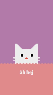 Åh, hej red cute,simple,cat,neutral,bright,fun