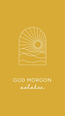 God morgon, solsken yellow modern,minimal,lines,simple,waves,sun