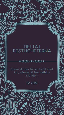 Delta i festligheterna blue elegant,classic,floral