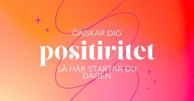 Önskar dig positivitet pink modern,line,gradient,simple,typographic