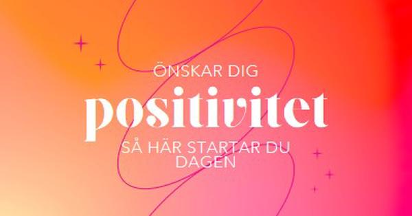 Önskar dig positivitet pink modern,line,gradient,simple,typographic