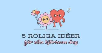 5 roliga Alla hjärtans dag idéer blue retro,colorful,characters,bright,fun,cute