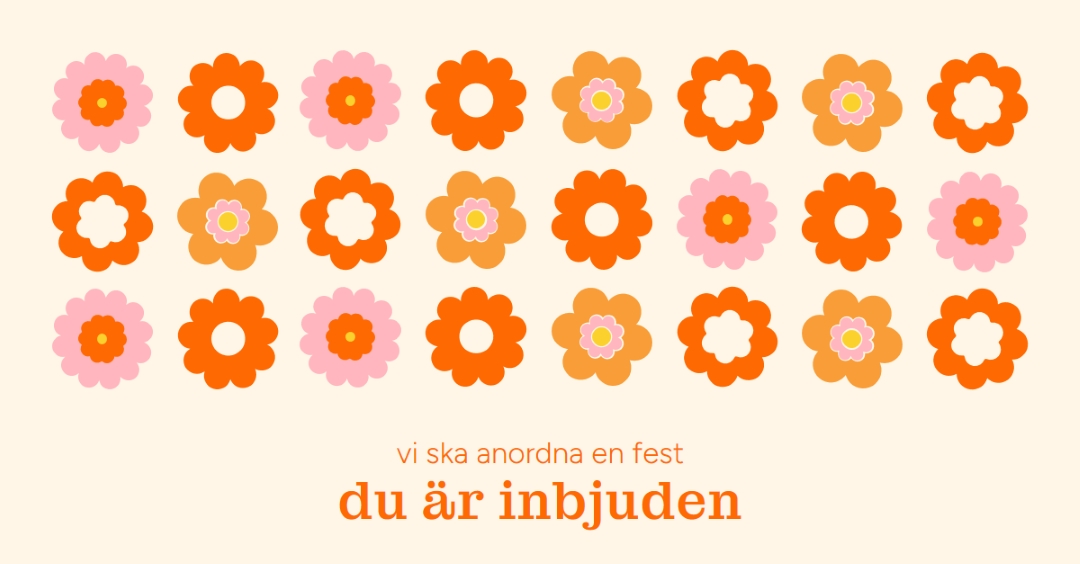 Vi anordnar en fest orange bold,fun,graphic