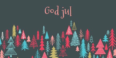 God jul green whimsical-line