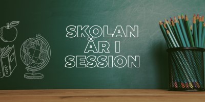 Skolan är i session green modern-simple