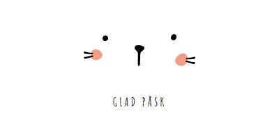 Glad påsk, kanin white whimsical-line