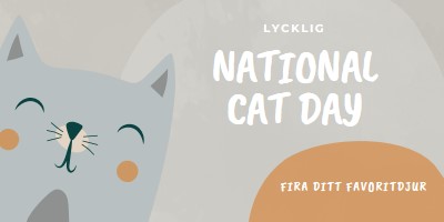 Glad nationalkattdag gray organic-simple