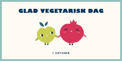 Glad vegetarisk dag white whimsical-line