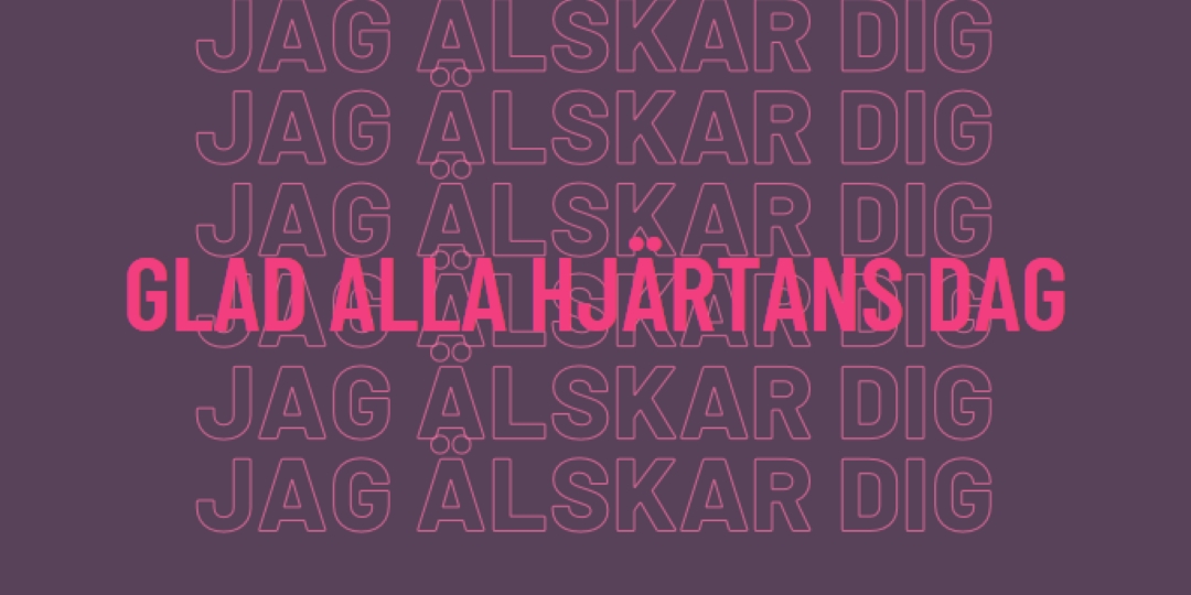 Jag älskar dig, Valentine purple modern-bold