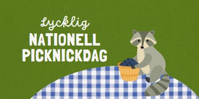 Glad nationell picknickdag green whimsical-color-block