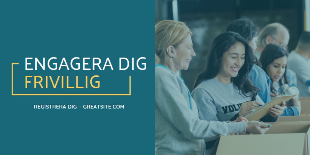 Låt oss heja på frivilliga blue modern-simple