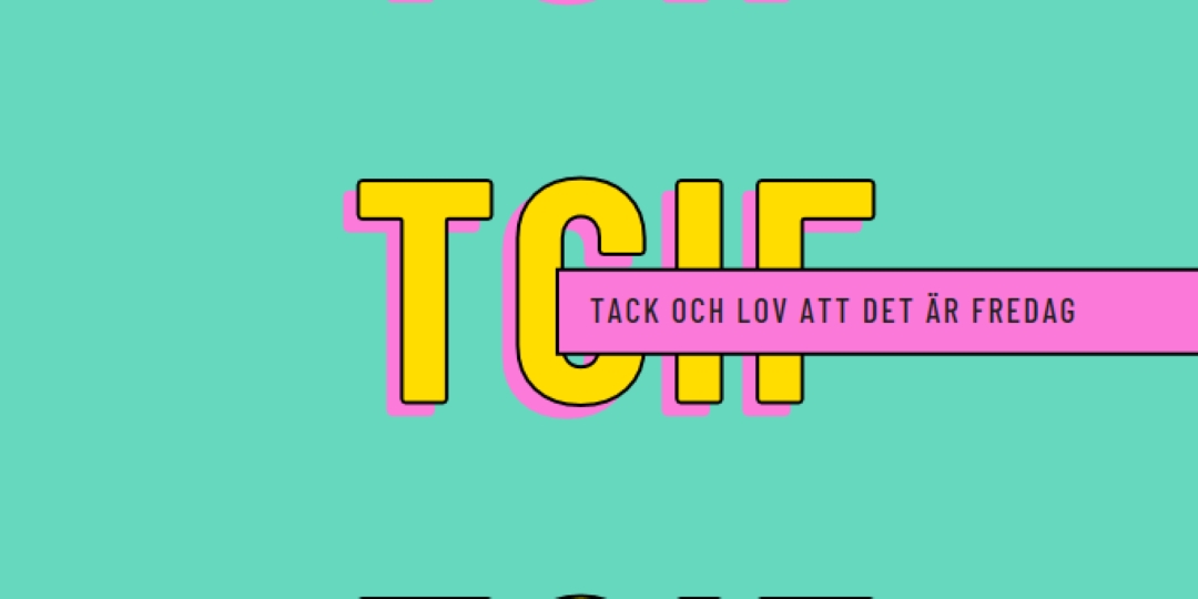 Tack och lov att det är fredag yellow modern-bold