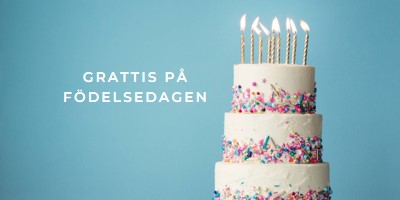 Grattis på födelsedagstårtan blue modern-simple