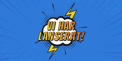 Vi har lanserat! blue modern-bold