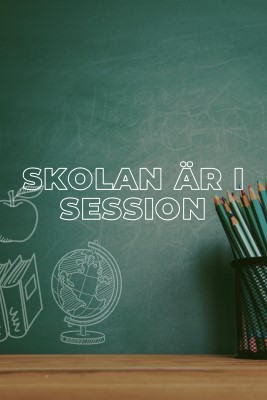 Skolan är i session green modern-simple