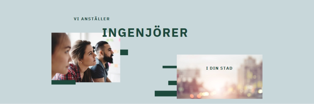 Vi anställer ingenjörer blue modern-simple