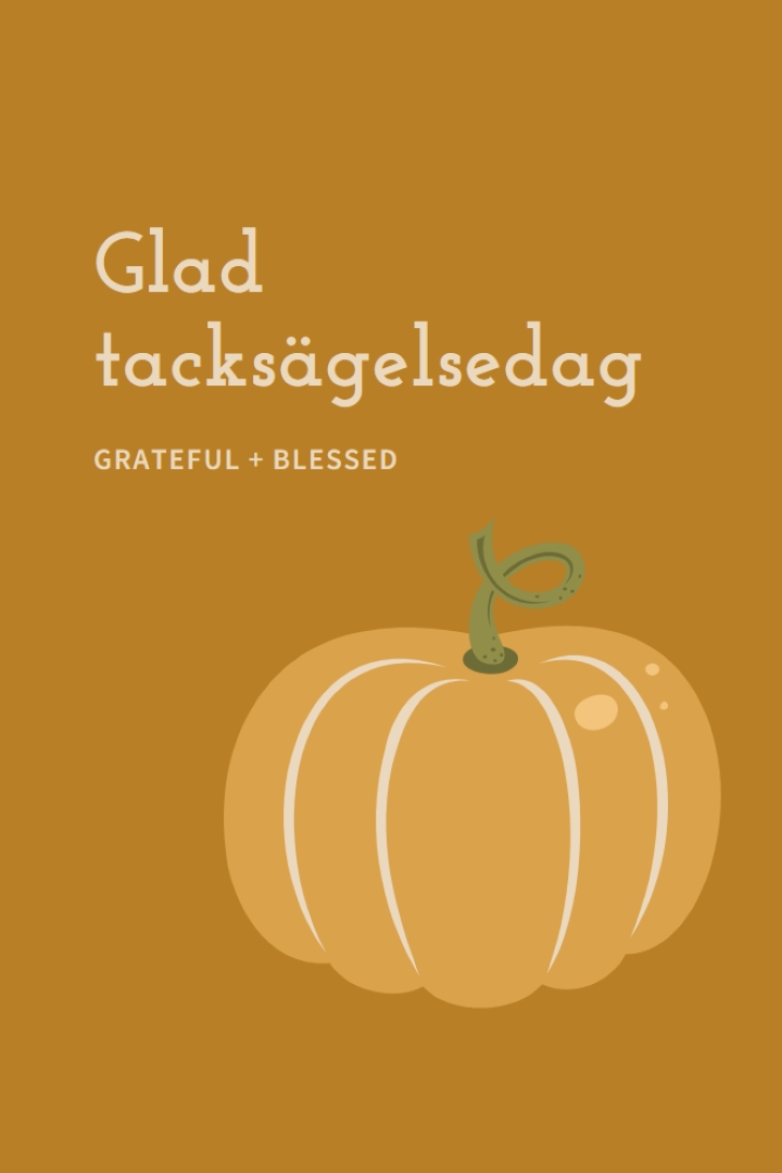 Tacksam och välsignad brown whimsical-line