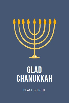 Hanukkah Sameach blue modern-simple