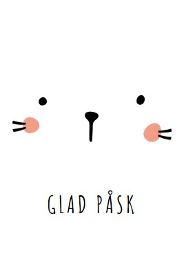 Glad påsk, kanin white whimsical-line