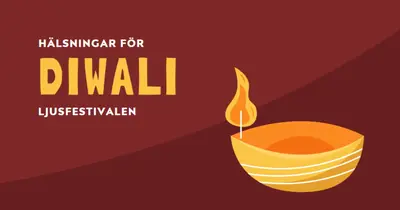 Hälsningar till Diwali red whimsical-color-block