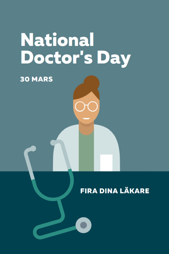 National Doctor's Day blue modern-color-block