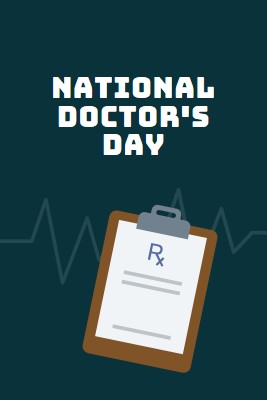 Idag är det National Doctor's Day blue modern-simple