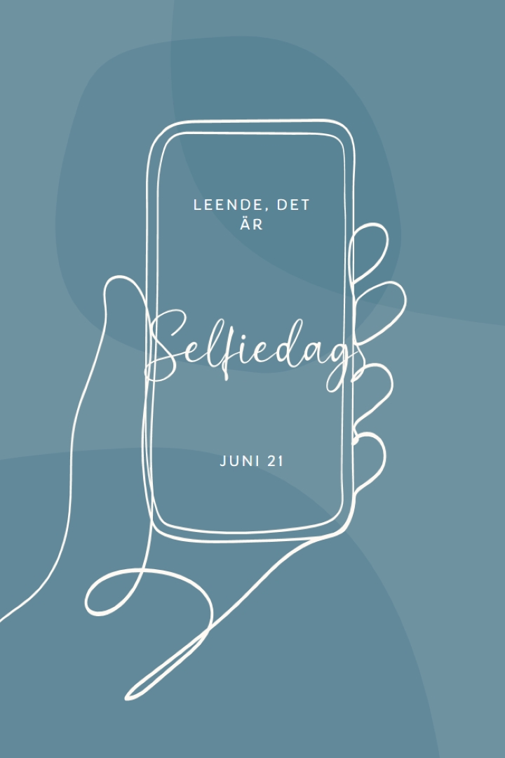 Selfie självförtroende blue whimsical-line