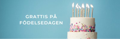 Grattis på födelsedagstårtan blue modern-simple