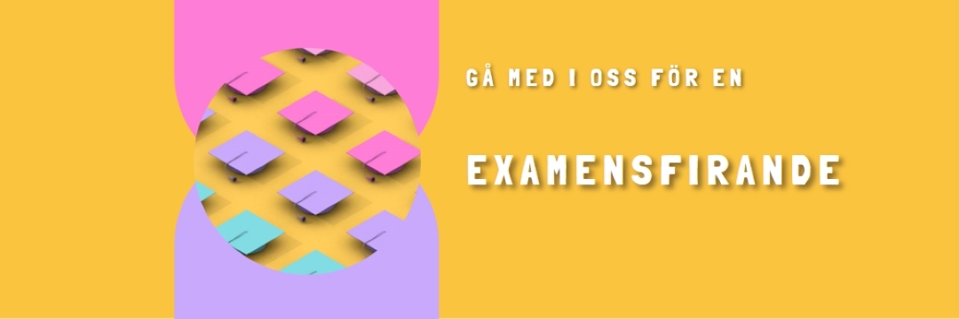 Delta i examensfirandet yellow whimsical-color-block