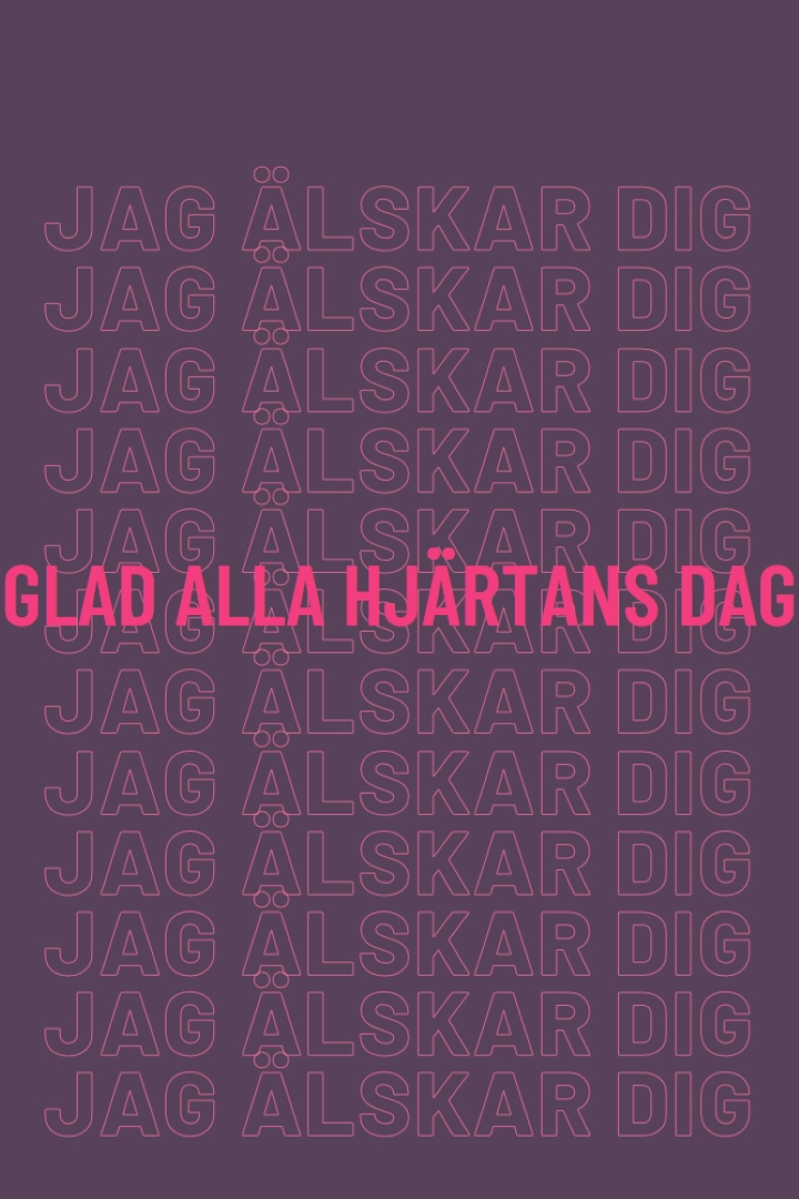 Jag älskar dig, Valentine purple modern-bold