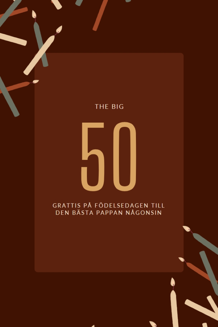 Grattis på 50-årsdagen brown modern-simple