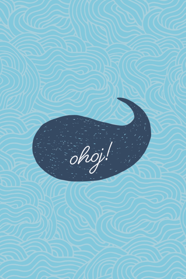 Hej sjöman blue whimsical-line