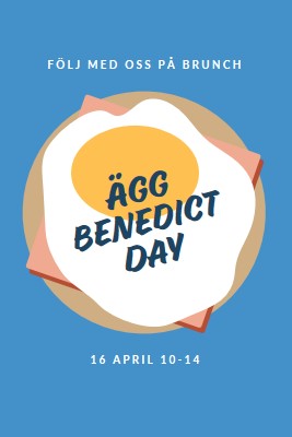 Ägg Benedict Day blue whimsical-color-block