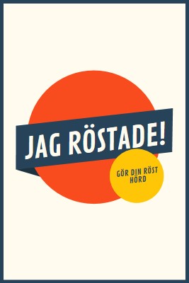 Jag röstade! red vintage-retro