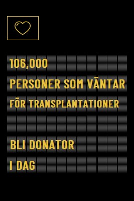 Bli organdonator idag black modern-bold