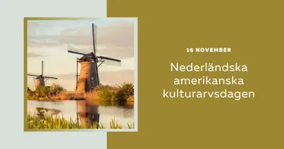 Nederländska amerikanska kulturarvsdagen brown modern-simple