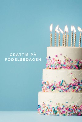 Grattis på födelsedagstårtan blue modern-simple