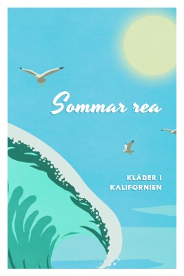 Sommarrea tillkännagivande blue vintage-retro