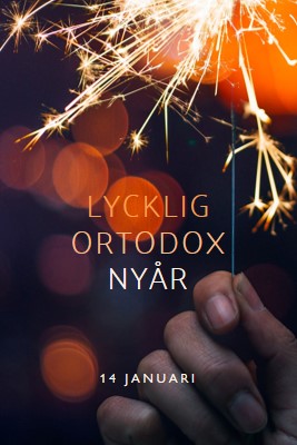 Gott ortodoxt nyår black modern-simple