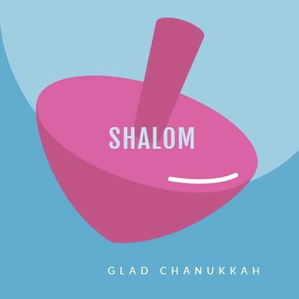 Glad Chanukkah blue modern-bold