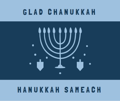 Hanukkahs välsignelser blue modern-simple