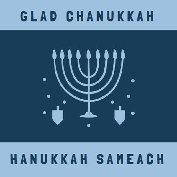 Hanukkahs välsignelser blue modern-simple