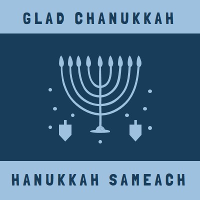 Hanukkahs välsignelser blue modern-simple