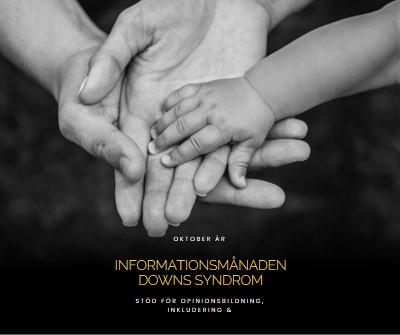 Downs syndrom, informationsmånad black modern-simple