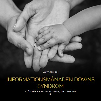 Downs syndrom, informationsmånad black modern-simple