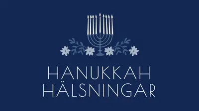 Hanukkah hälsningar blue modern-simple
