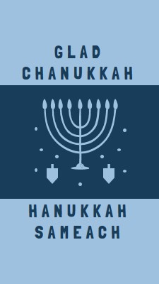 Hanukkahs välsignelser blue modern-simple