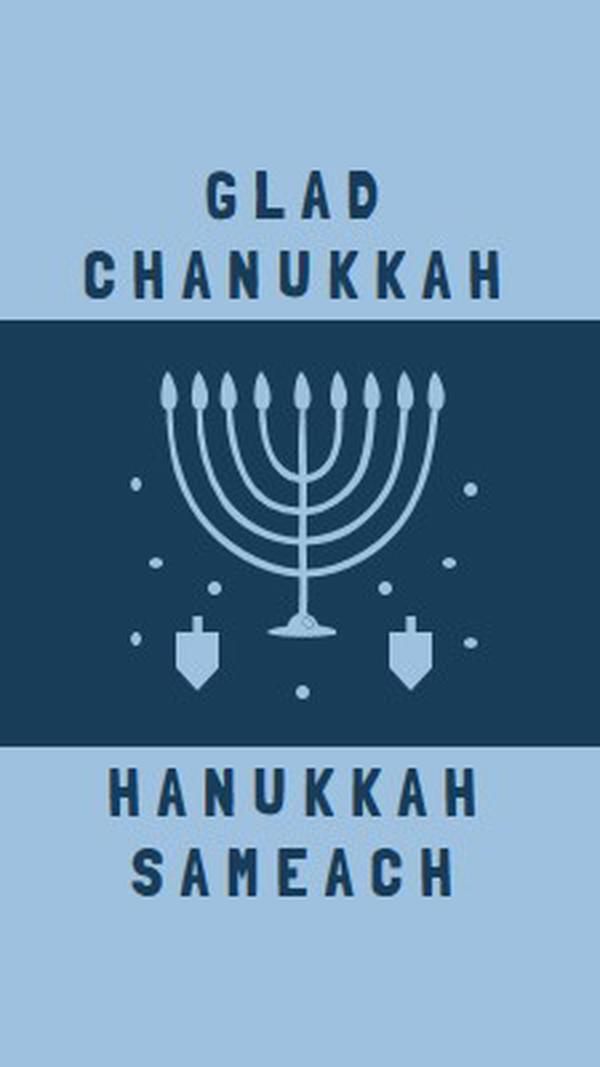 Hanukkahs välsignelser blue modern-simple